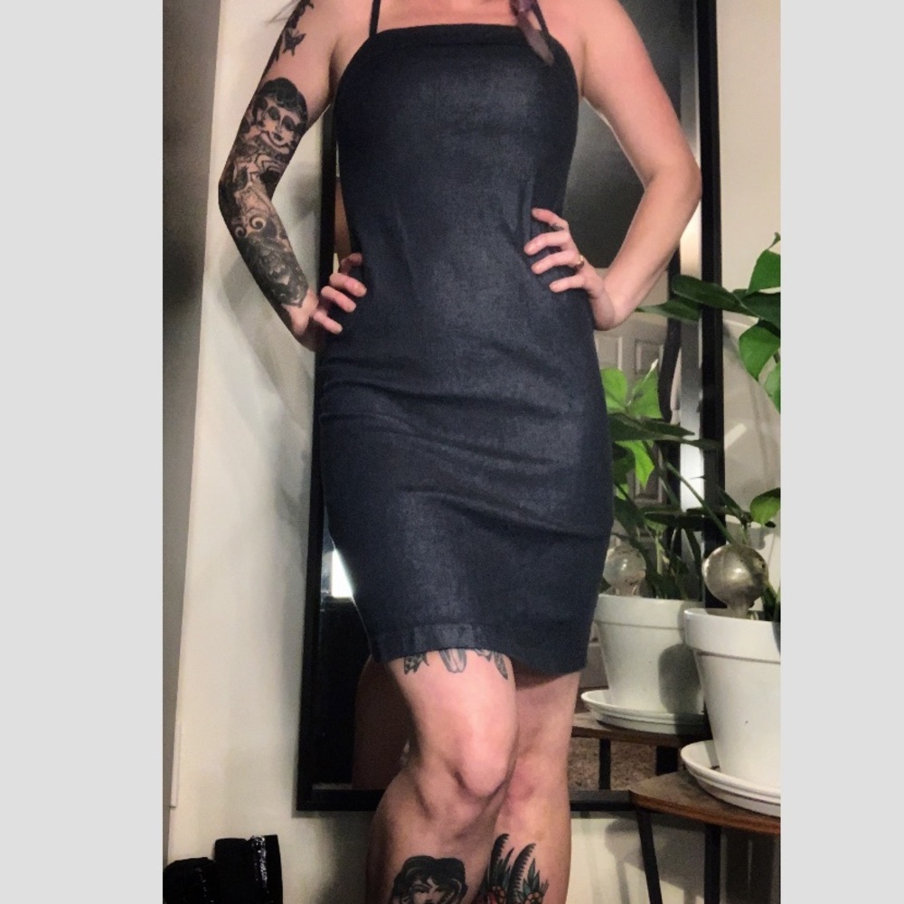 Vintage denim midi dress